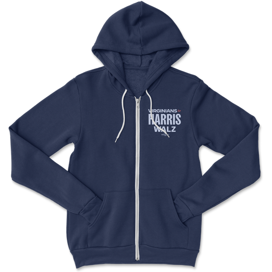 Virginians For Harris Walz Zip Hoodie